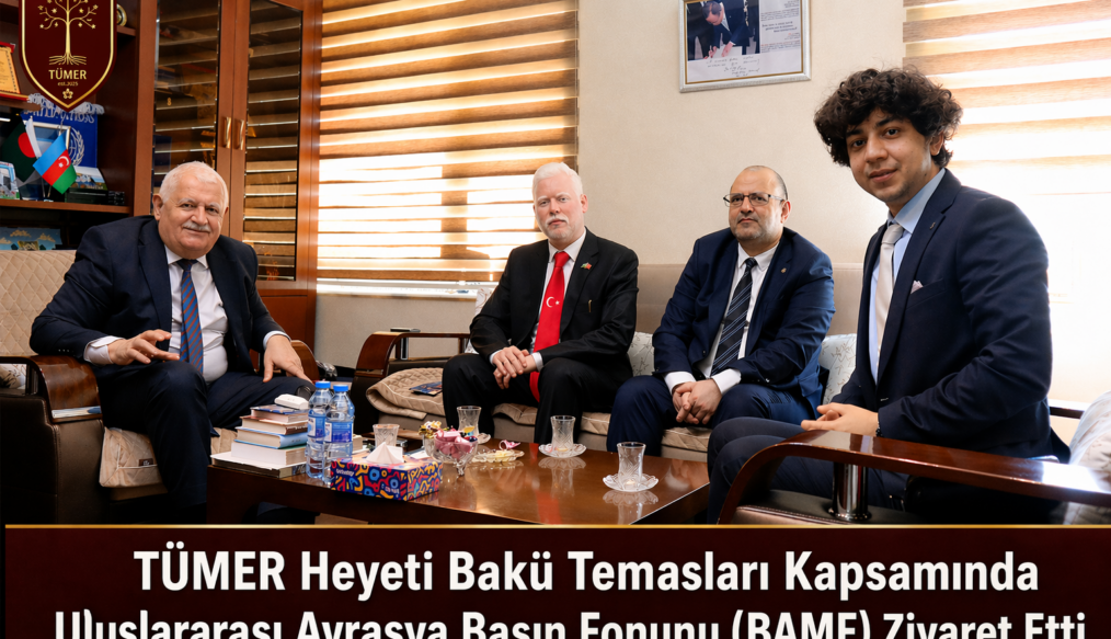 TÜMER Heyeti Bakü Temasları Kapsamında Uluslararası Avrasya Basın Fonunu (BAMF) Ziyaret Etti