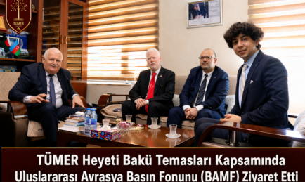 TÜMER Heyeti Bakü Temasları Kapsamında Uluslararası Avrasya Basın Fonunu (BAMF) Ziyaret Etti