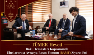 TÜMER Heyeti Bakü Temasları Kapsamında Uluslararası Avrasya Basın Fonunu (BAMF) Ziyaret Etti